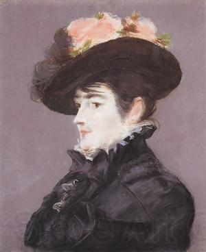 Edouard Manet Portrait de Jeanne Martin au Chapeau orne d'une Rose France oil painting art